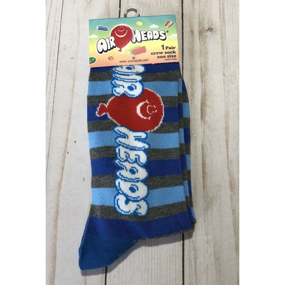 Air Heads Candy Novelty Funky Crew Socks Pair Sockopath Fun Gag Gift One Sz NEW